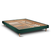 Letto 135x190 cm con testiera imbottita - Tessuto velluto