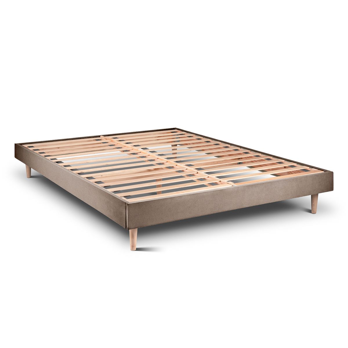 Letto 135x190 cm con testiera imbottita - Tessuto velluto