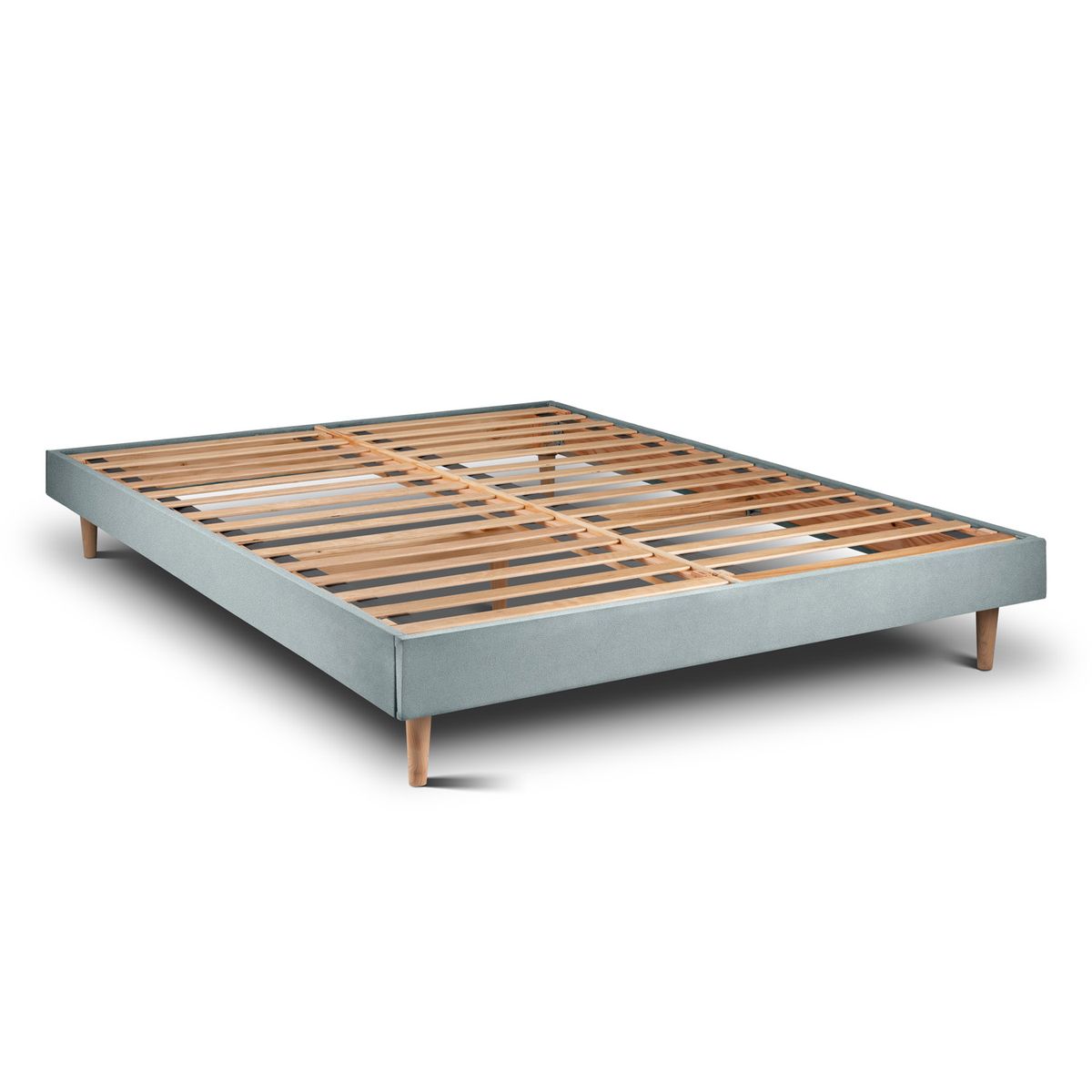 Letto 140x200 cm con testata imbottita - Tessuto velluto