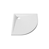 Piatto doccia semicircolare 80x80 cm in marmoresina bianco effetto pietra h3 cm | Milos