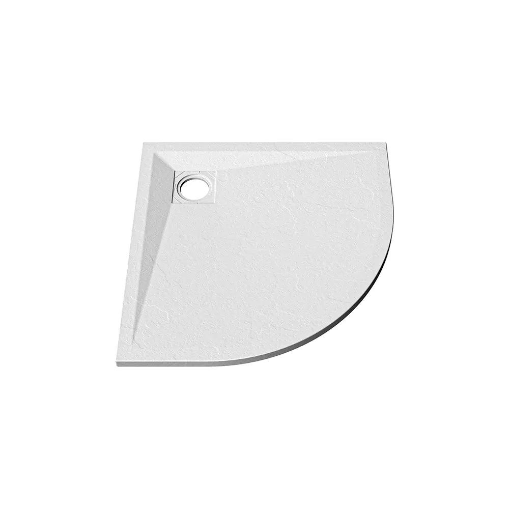 Piatto doccia semicircolare 90x90 cm in marmoresina bianco effetto pietra h3 cm | Milos