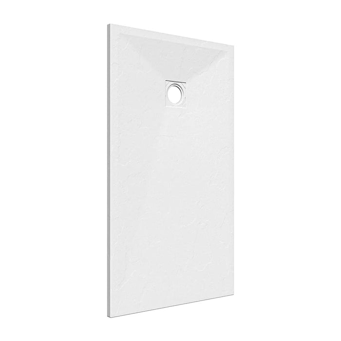 Piatto doccia rettangolare 70x130 cm in marmoresina bianco effetto pietra h3 cm | Milos