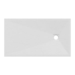 Piatto doccia rettangolare 90x200 cm in marmoresina bianco effetto pietra h3 cm | Milos