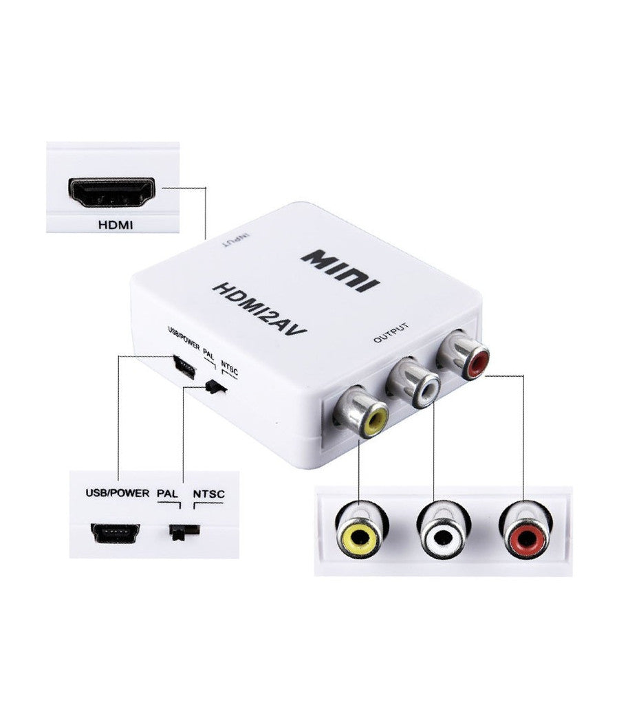 Mini Adattatore Video Digitale Hdmi A Av Rca Convertitore Digitale Analogico         