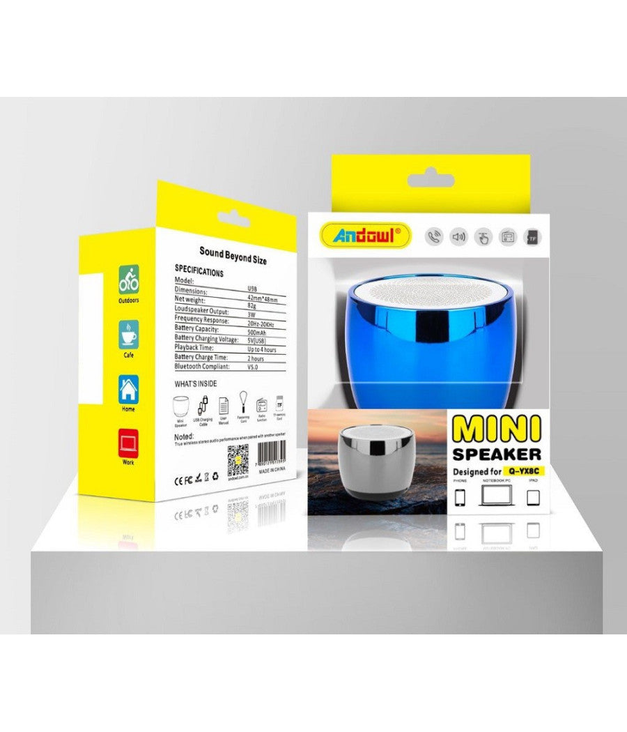 Mini Altoparlante Portatile Bluetooth Q-yx8c 3w Con Durata Batteria Fino A 4 Ore         