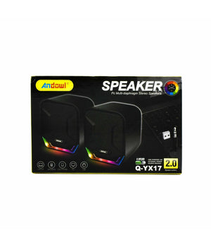 Mini Altoparlanti Casse Per Computer 3w Cablati Con Luce Rgb Led Q-yx17 Jack Usb         