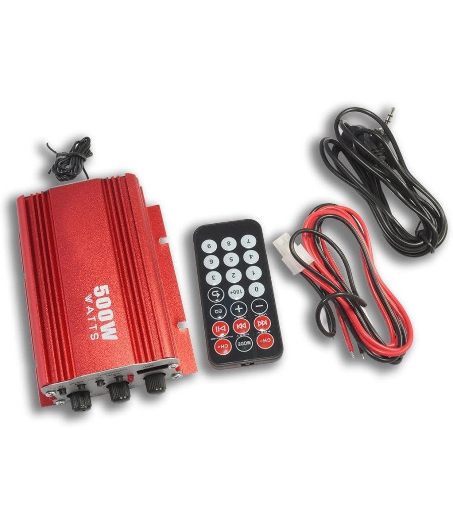 Mini Amplificatore Stereo A 2 Canali Per Auto Moto Da 500w Usb Mp3 Kinter Ma-150         