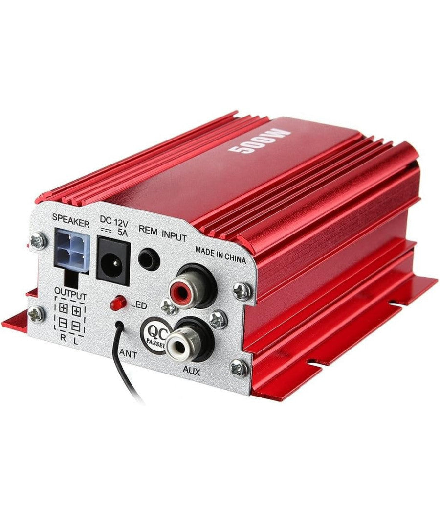 Mini Amplificatore Stereo A 2 Canali Per Auto Moto Da 500w Usb Mp3 Kinter Ma-150         