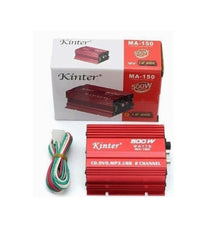 Mini Amplificatore Stereo A 2 Canali Per Auto Moto Da 500w Usb Mp3 Kinter Ma-150         