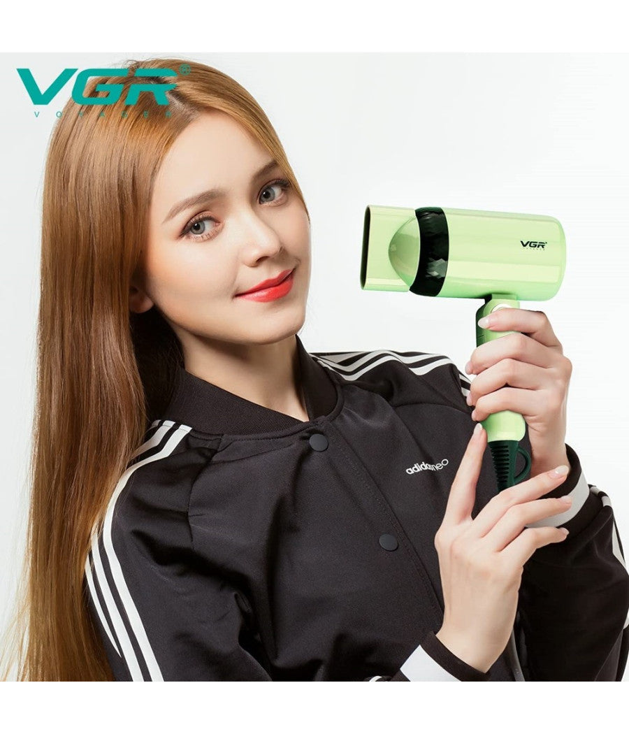 Mini Asciugacapelli Richiudibile 1200w Professionale 2 Velocità  Concentratore V-421         