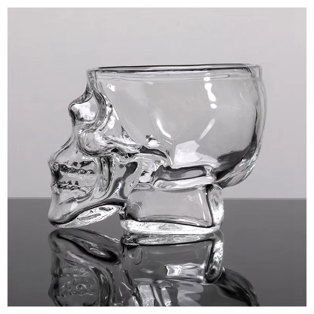 Mini Bicchiere In Vetro A Forma Di Teschio Per Shot Cichhetto Alcolici Barman         