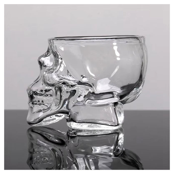 Mini Bicchiere In Vetro A Forma Di Teschio Per Shot Cichhetto Alcolici Barman         