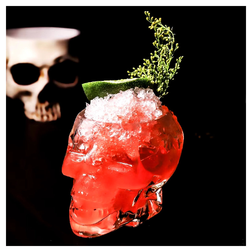 Mini Bicchiere In Vetro A Forma Di Teschio Per Shot Cichhetto Alcolici Barman         