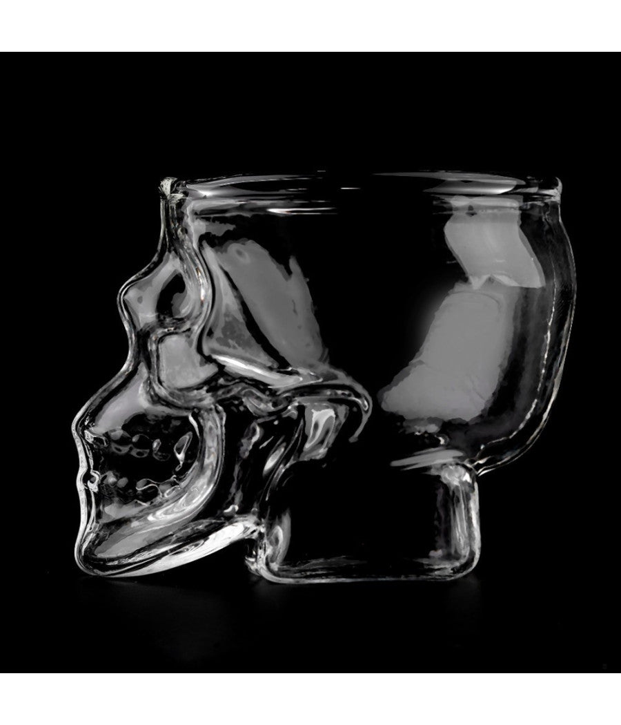 Mini Bicchiere In Vetro A Forma Di Teschio Per Shot Cichhetto Alcolici Barman         