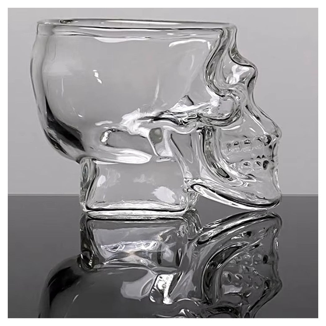 Mini Bicchiere In Vetro A Forma Di Teschio Per Shot Cichhetto Alcolici Barman         