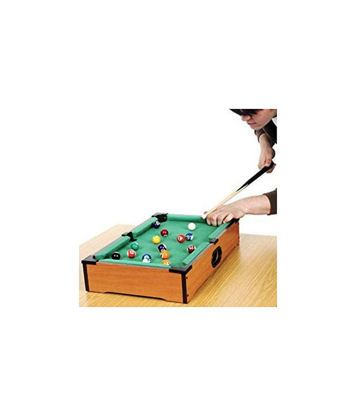 Mini Biliardo Da Tavolo Gioco In Legno Con 2 Stecche Palle Gesso E Triangolo         