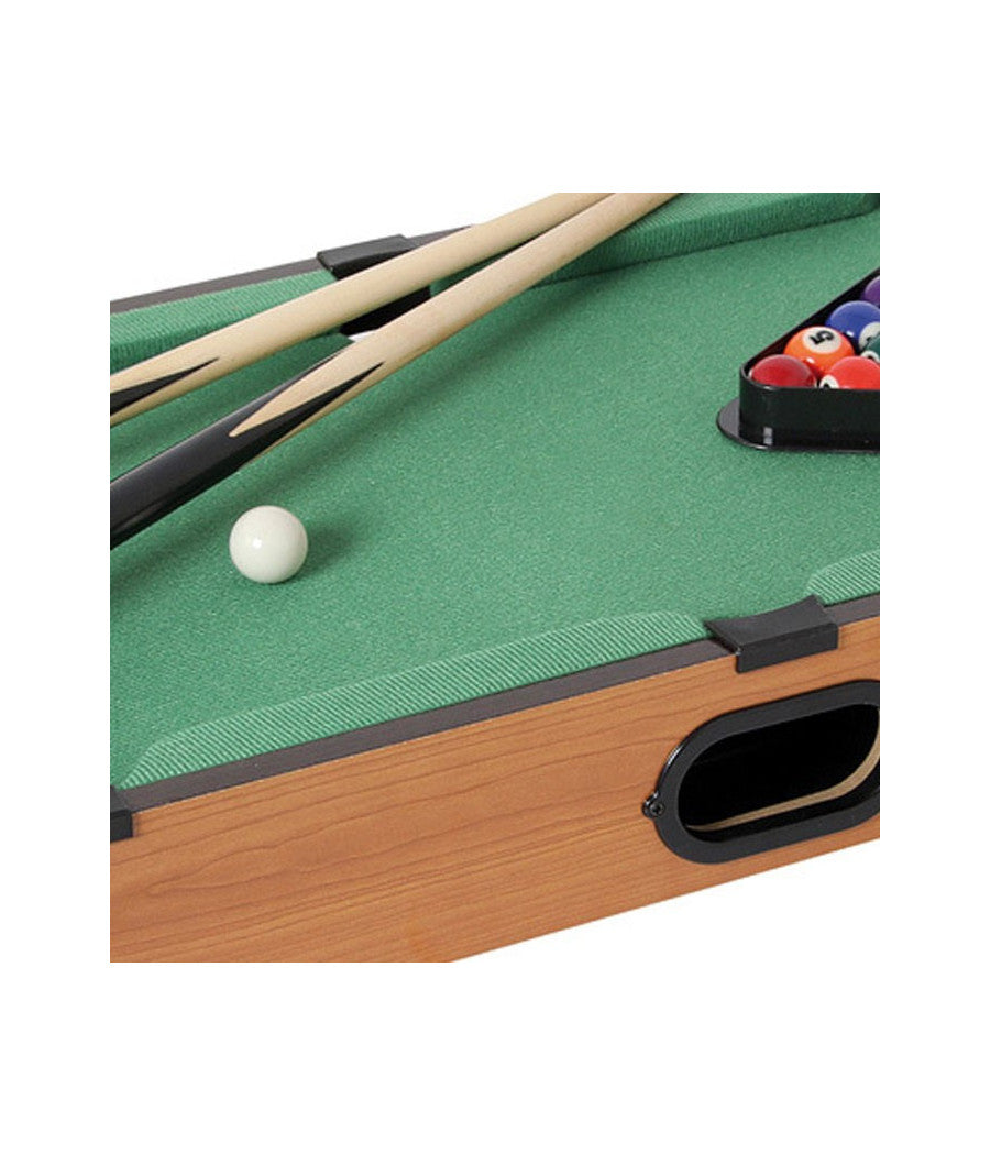 Mini Biliardo Da Tavolo Gioco In Legno Con 2 Stecche Palle Gesso E Triangolo         