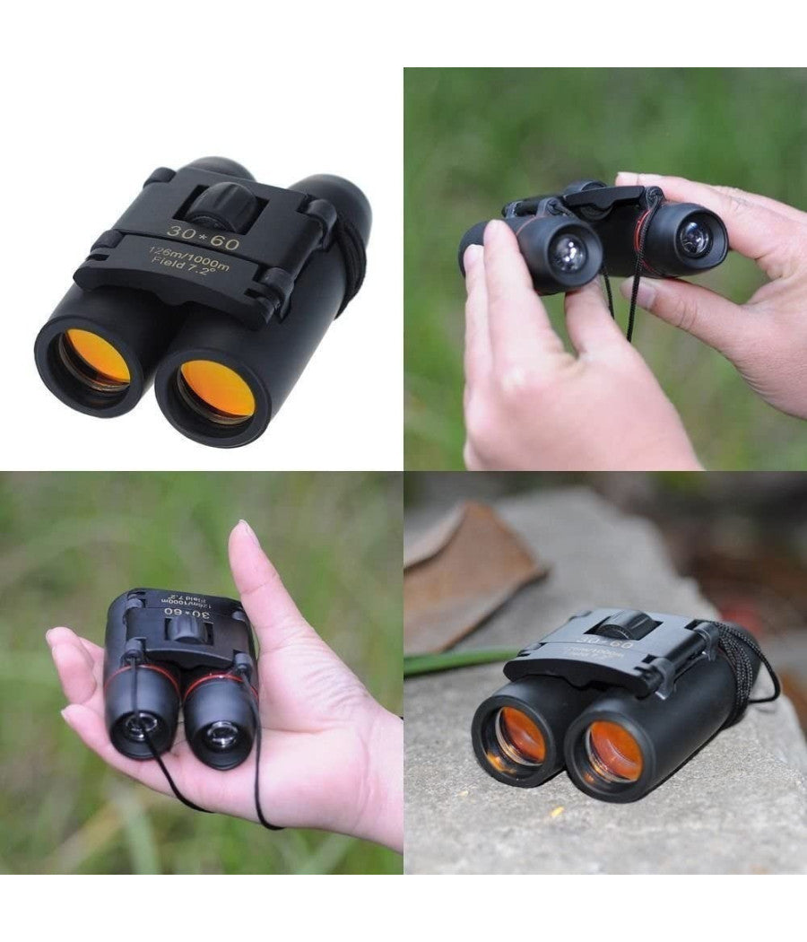 Mini Binocolo Cannocchiale Zoom 30 X 60 Visione Diurna E Notturna Pieghevole         