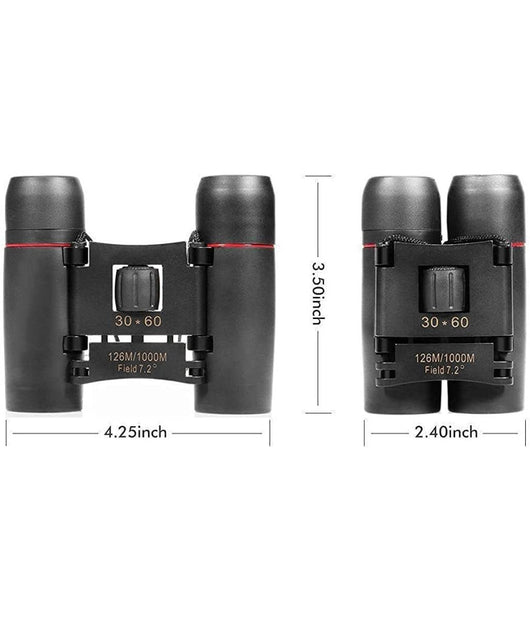 Mini Binocolo Cannocchiale Zoom 30 X 60 Visione Diurna E Notturna Pieghevole         
