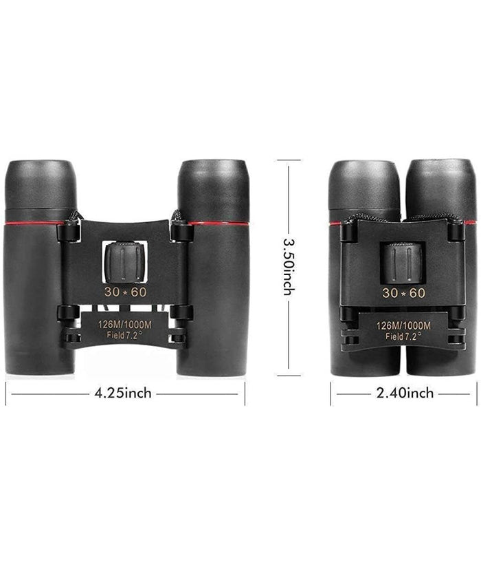 Mini Binocolo Cannocchiale Zoom 30 X 60 Visione Diurna E Notturna Pieghevole         