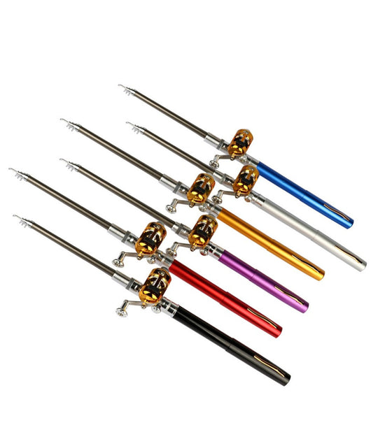 Mini Canna Da Pesca Estensibile Tascabile Telescopica Con Mulinello E Lenza         