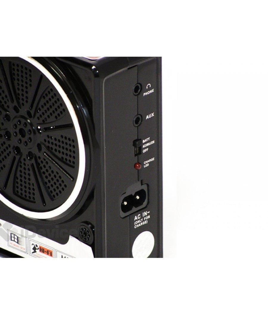 Mini Cassa Speacker Portatile Con Radio Fm Porta Usb Lettore Sd Mp3 Audio Musica         