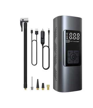 Mini Compressore Ad Aria Portatile Gonfiatore Ricaricabile Display Led Auto         