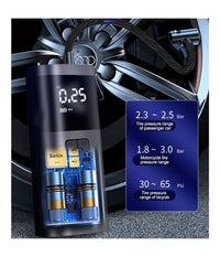 Mini Compressore Pompa Ad Aria Elettrica Auto Multifunzione Torcia Schermo Lcd         