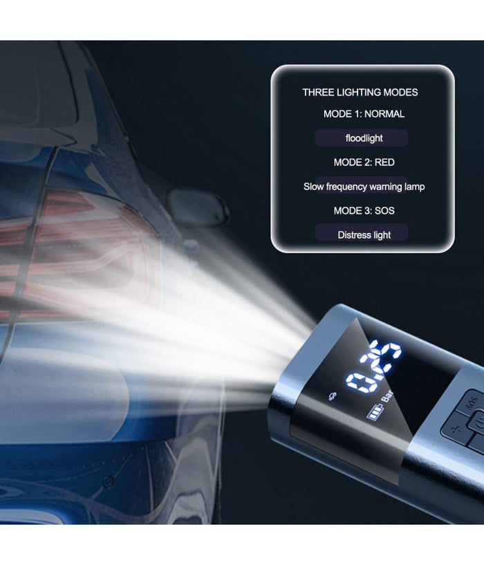 Mini Compressore Pompa Ad Aria Elettrica Auto Multifunzione Torcia Schermo Lcd         