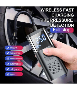 Mini Compressore Pompa Ad Aria Elettrica Auto Multifunzione Torcia Schermo Lcd         