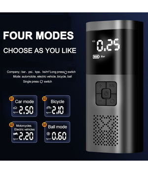 Mini Compressore Pompa Ad Aria Elettrica Auto Multifunzione Torcia Schermo Lcd         