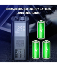 Mini Compressore Pompa Ad Aria Elettrica Auto Multifunzione Torcia Schermo Lcd         