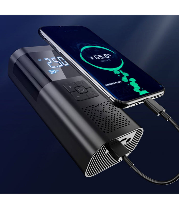 Mini Compressore Pompa Ad Aria Elettrica Auto Multifunzione Torcia Schermo Lcd         