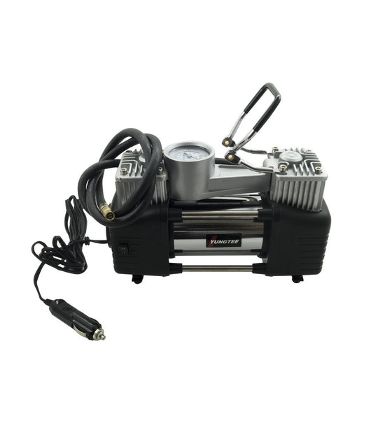 Mini Compressore Portatile 12 Volt A Doppio Cilindro Per Auto Moto + Manometro         