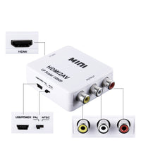 Mini Convertitore Adattatore Video Audio Da Hdmi Av Rca Hdmi2av 1080p         