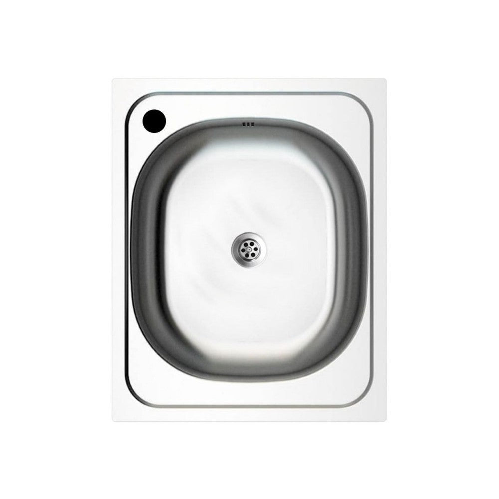 Mini cucina Cucinino80 bianco larice con lavello e piano cottura vetroceramica 80x60x85H