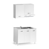 Mini cucina monoblocco bianco frassinato Zagabria 120