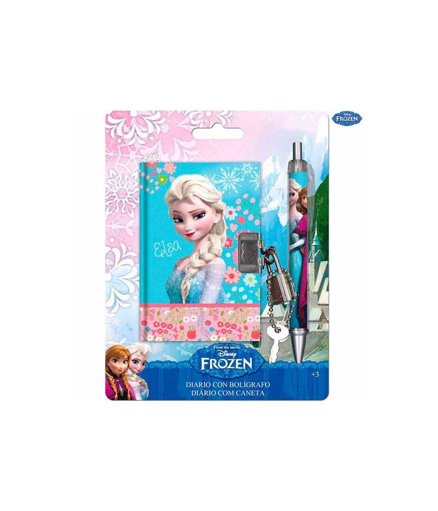 Mini Diario Taccuino Con Lucchetto+penna Abbinata Scuola Disney Frozen         