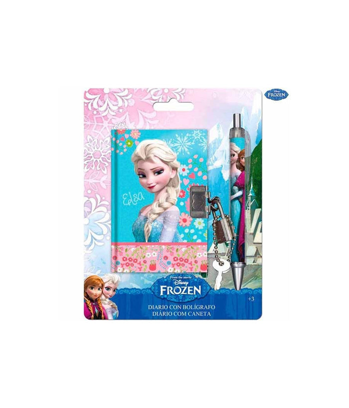 Mini Diario Taccuino Con Lucchetto+penna Abbinata Scuola Disney Frozen         