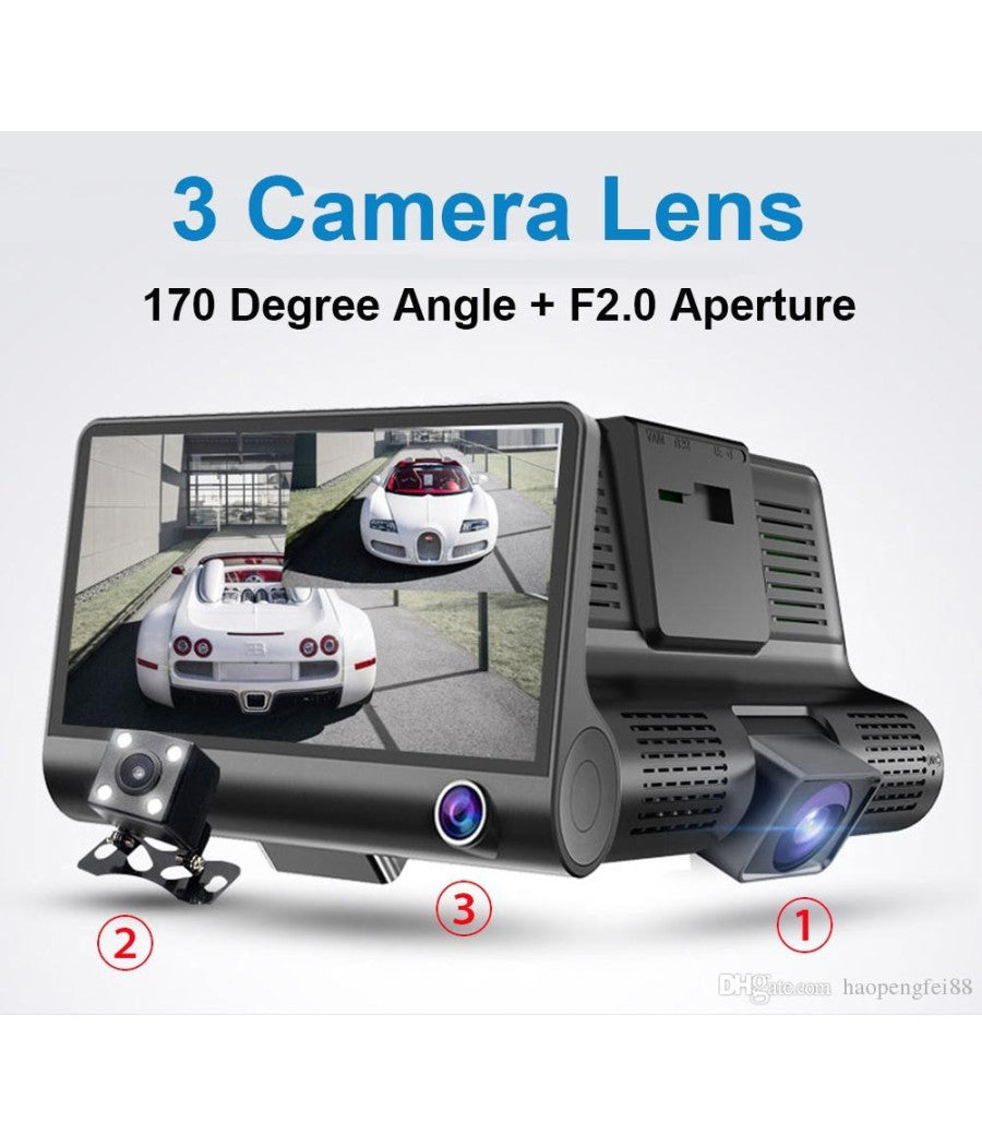 Mini Dvr Auto Full Hd 1080p Camera Monitor Lcd 4" Anteriore Posteriore Interna         