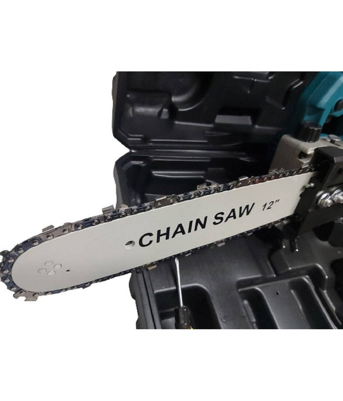 Mini Elettrosega 12" 2 Batterie 21v Con Serbatoio Olio Motosega Elettrica Valigia         