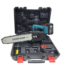 Mini Elettrosega 12" 2 Batterie 21v Con Serbatoio Olio Motosega Elettrica Valigia         