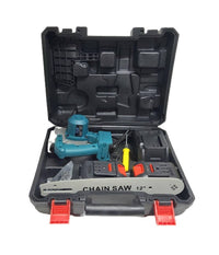 Mini Elettrosega 12" 2 Batterie 21v Con Serbatoio Olio Motosega Elettrica Valigia         