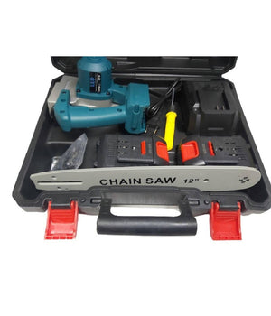 Mini Elettrosega 12" 2 Batterie 21v Con Serbatoio Olio Motosega Elettrica Valigia         
