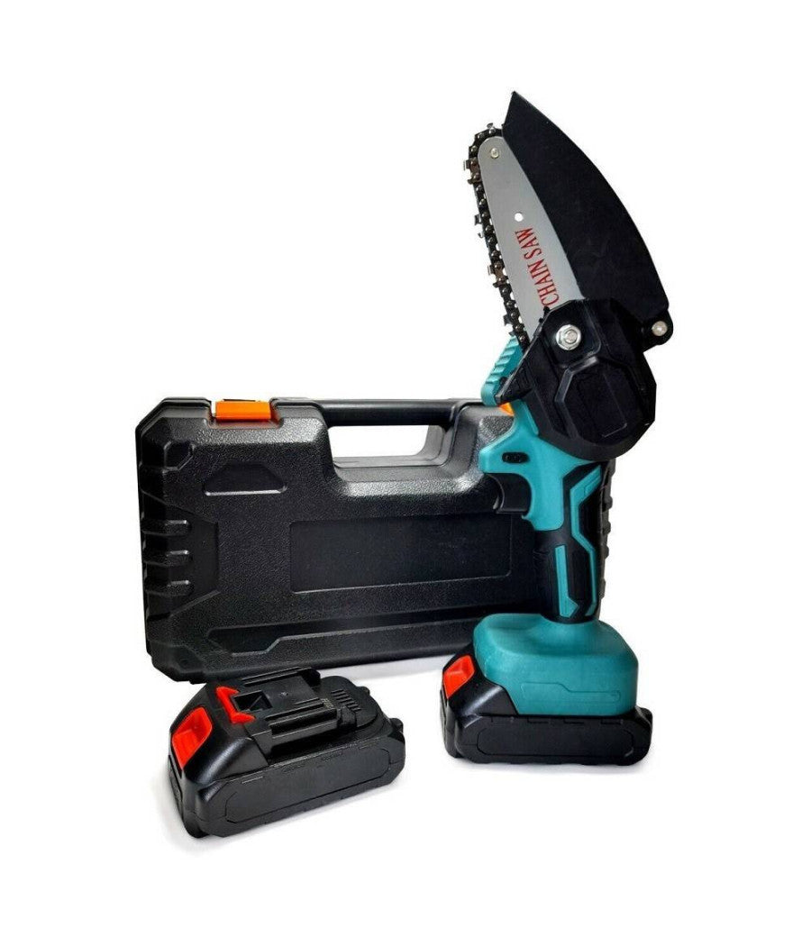Mini Elettrosega A Doppia Batteria Motosega Elettrica Tagliarami 4'' Valigia Lld         