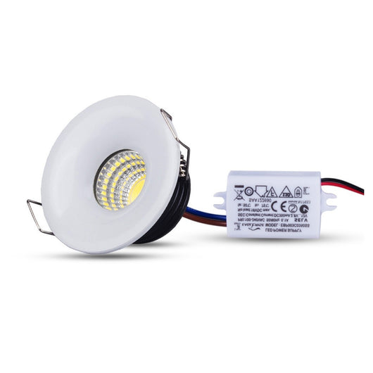 Trade Shop - Mini Faretto Led Cob 3w Da Incasso 40mm Spot Con Molla Luce Calda O Fredda - -bianco Freddo      -