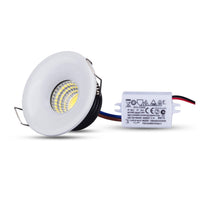 Trade Shop - Mini Faretto Led Cob 3w Da Incasso 40mm Spot Con Molla Luce Calda O Fredda -