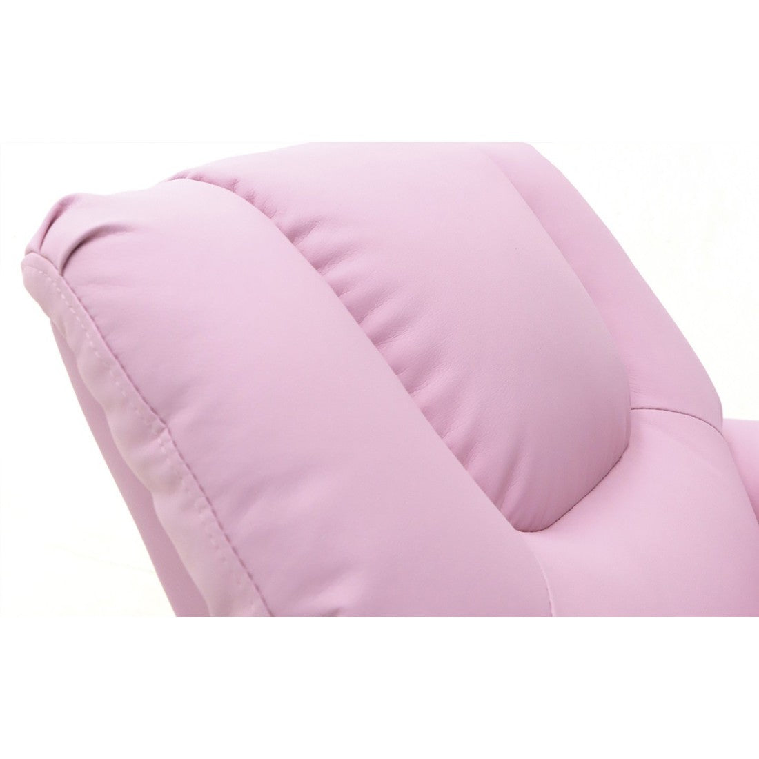 Mini poltrona relax ITCHI reclinabile manualmente in materiale PU di colore rosa.