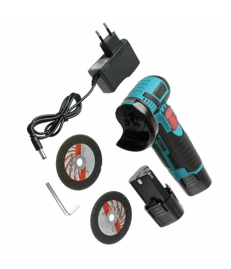Mini Flex Smerigliatrice A Batteria Litio 12v 1.5ah Disco 76mm Portatile Pratico         