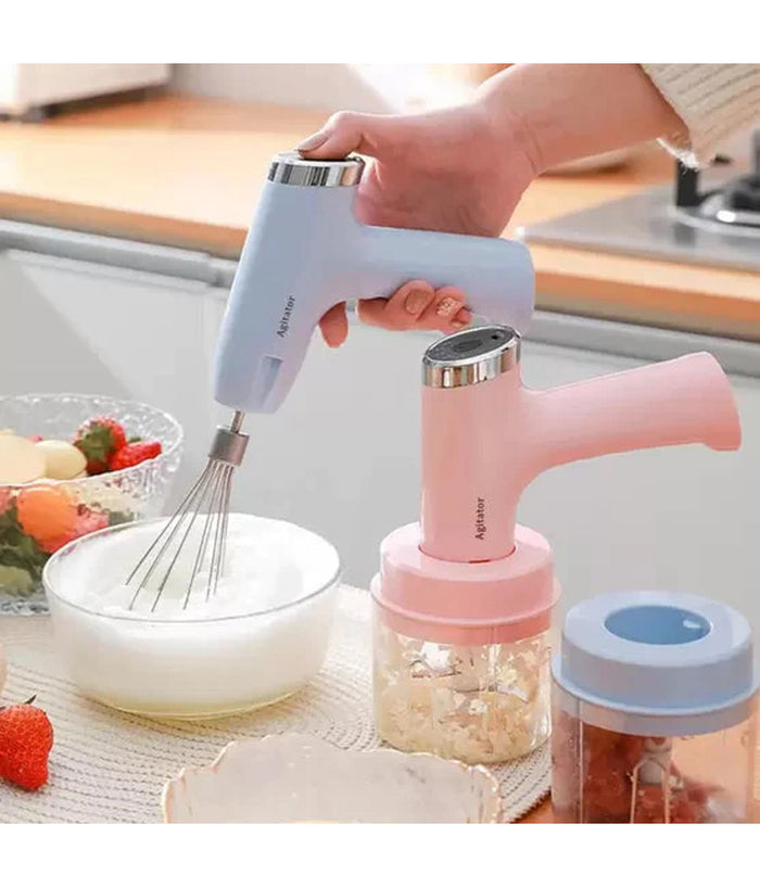 Mini Frullatore Elettrico Ricaricabile Multifunzionale Con Frusta Sbattitore         
